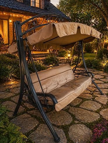 садовые мебели: Садовые качели Металл, Со спинкой, С крышей — 2