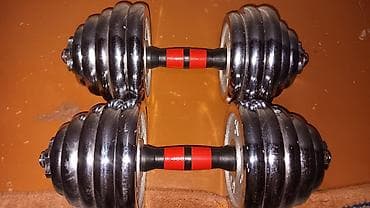 гири gymstick: Разборные хромированные гантели, комплект 40 кг (20+20 кг) - — 1