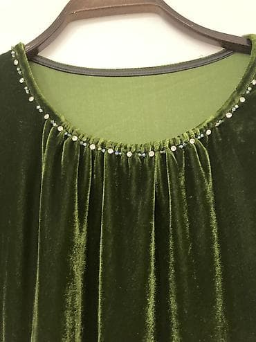 шикарные платья: Вечернее платье, Классическое, Длинная модель, Велюр, С рукавами, Стразы, 2XL — 2