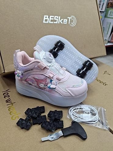 Детская обувь: Детские кроссовки с выдвижными колесами и подсветкой - Тип: роликовые — 1