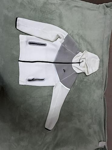 Шорталар: Торг уместен Спортивный костюм Nike (кофта + штаны), белый с серыми — 5