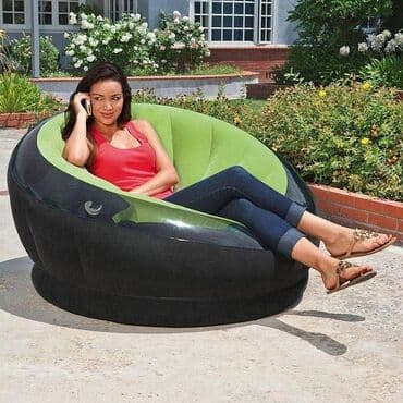 матрас кровать интекс: Надувное кресло, Новый, Самовывоз, Бесплатная доставка, Платная доставка, цвет - Зеленый — 5