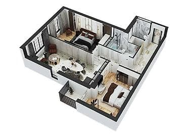 Квартиры: 2 комнаты, 87 м², Элитка, 8 этаж, ПСО (под самоотделку) — 2
