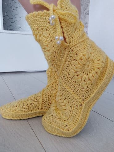 обувь 19 размер: Домашние тапочки, 37.5, Новый, цвет - Желтый, Самовывоз — 7