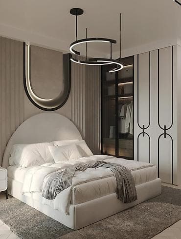 спальный уголок в комнату: Минималистичный комплект мебели и освещения для спальни/кабинета в — 5