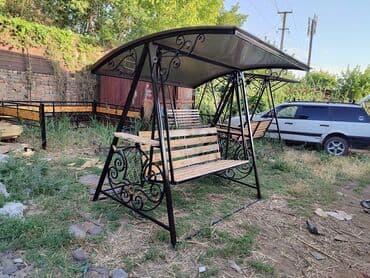 качели ош: Садовые качели Металл, Со спинкой, С крышей — 25