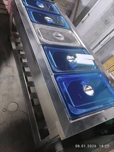 Кафелер, ресторандар үчүн: Электрическая мармита (линия раздачи) из нержавеющей стали на 5 — 3