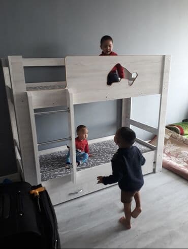 двухярусные кровати бу: Детская односпальная кровать, Новый, Для девочки, Для мальчика, С матрасом, ДСП, Платная доставка — 7