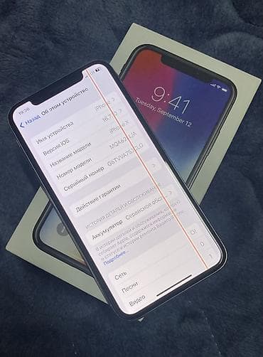 iphine xr: IPhone X, Б/у, 64 ГБ, White Titanium, Коробка, 74 % — 9