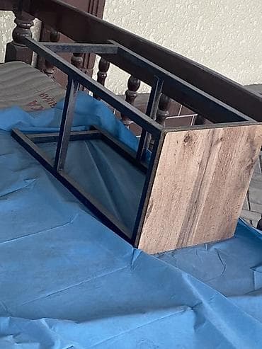 Офисная мебель: Журнальный/приставной столик в стиле лофт - Прямоугольная столешница — 1