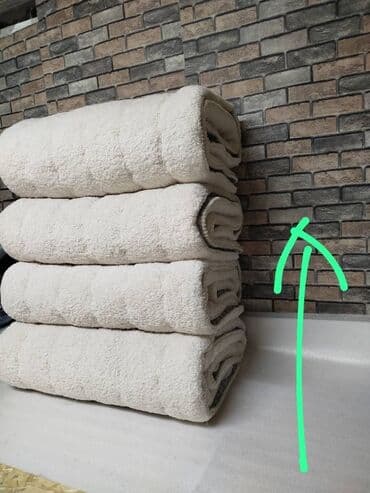 Мягкие махровые полотенца, цвет — молочный/айвори. - Формат