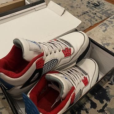 nike tech flece: Кроссовки Air Jordan 4 Retro “Fire Red/Blue” (OG стиль) - Верх — 1
