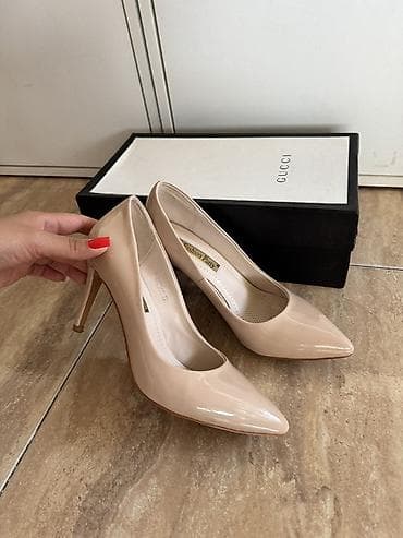 pull and beer: Лодочки-туфли на шпильке, нюдовые (бежевый оттенок). - Материал — 2