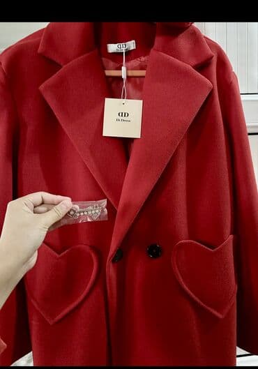 жылуу отуктор: Красное женское пальто DiDress - Классический двубортный крой с — 1