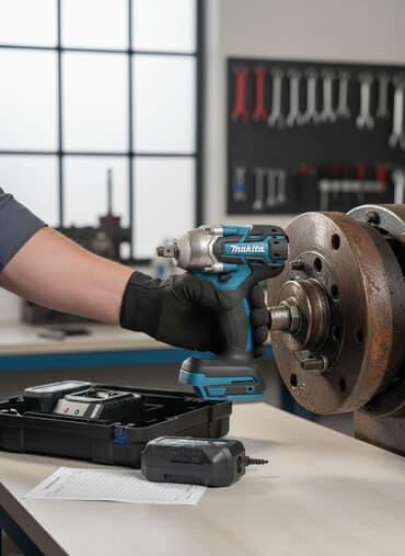 Гайковерт Makita в комплекте с двумя батареями 68В 6000мАч и зарядным