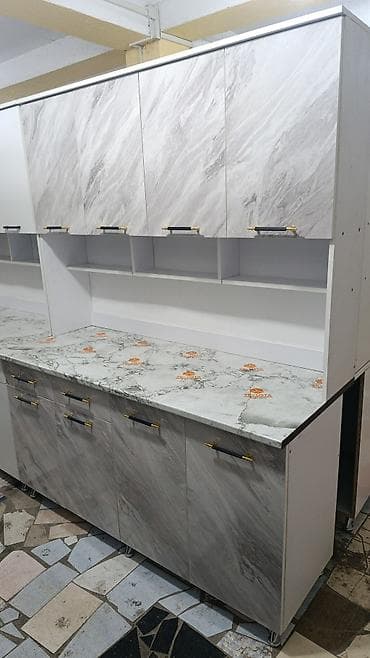 Мебельные гарнитуры: Кухонные гарнитуры с фасадами под камень - Комплект включает нижние — 2
