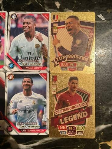 стеклянные шахматы: Коллекция футбольных карточек с Килианом Мбаппе и Криштиану Роналду — 4