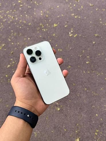 айфон 15 прл: IPhone 14 Pro (белый/серебристый) - Корпус: стеклянная задняя панель — 1