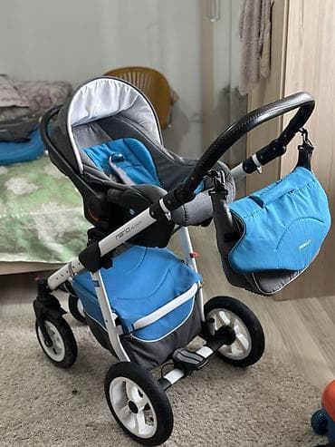 Детские электрокары: Коляска, цвет - Голубой — 5