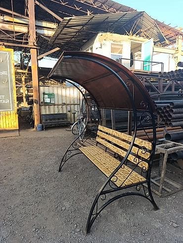 скамейка с козырьком: Скамейка Металл, Со спинкой, С крышей — 4