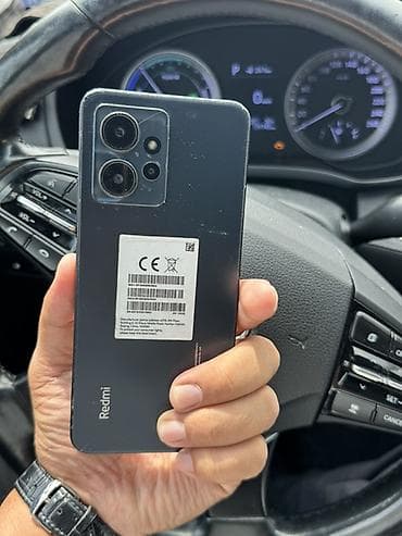 Техника и электроника: Redmi, Redmi Note 12, Б/у, 128 ГБ, цвет - Черный, 2 SIM — 2