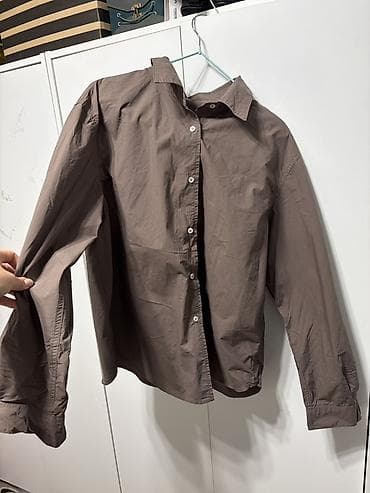 женские бежевые рубашки: Женская Рубашка базовая, однотонная, на пуговицах. Размер XL - Цвет — 2