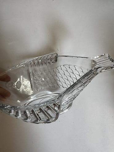 жировой фильтр: Стеклянное блюдо в форме рыбы. 1 - штука - Материал: прозрачное — 1