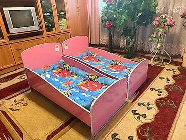 Детская односпальная кровать, Б/у, Для девочки, С матрасом, МДФ, Самовывоз