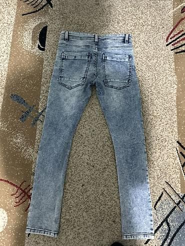 mind error jeans: Набор джинсов (3 пары), синие/голубые оттенки, варёный/acid wash. 3 — 7