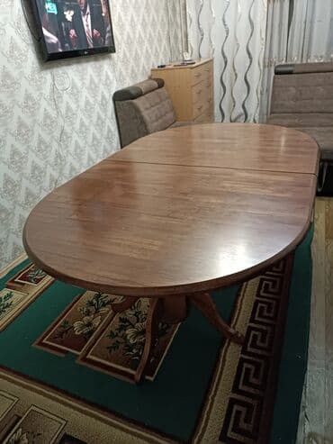 раздвижной полированный стол: Ашкана үчүн үстөл, Oval, Бүктөлүүчү — 6