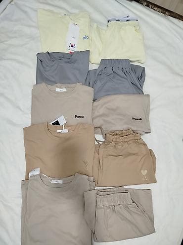 платья комбинация: Костюм с шортами, Футболка, Корея, Хлопок — 2