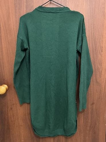 tom taylor: Платье-свитер трикотажное, зелёного цвета. - Свободный прямой крой — 4