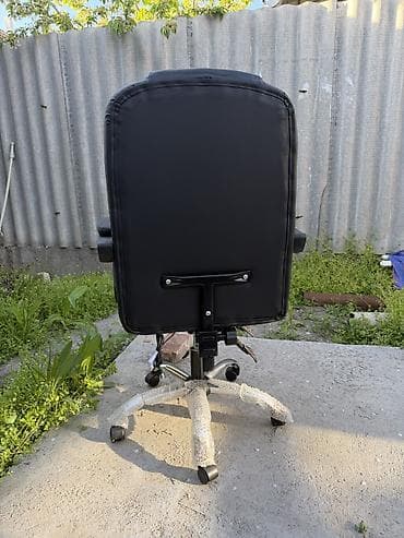 стулья офисные: Офисное кресло, Новый, С колесиками, цвет - Черный, Экокожа, Самовывоз, Платная доставка — 6