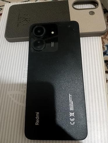 телен: Redmi, Redmi 13C, Колдонулган, 128 ГБ, түсү - Кара, 2 SIM — 1
