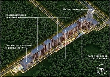 group: 1 комната, 51 м², Элитка, ул. Алматинка / Чуй Элитка, 4 этаж, ПСО (под самоотделку) — 5