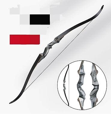 лук спортивные: Изогнутый лук от JUNXING ARCHERY с рукоятью из серого дерева и темными — 9