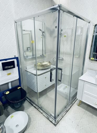 душевые кабины с ванной бишкек: Душевая кабина Квадратная, Размер: 120 x 120 см, Высота поддона: 195 см,Покрытие: Прозрачный — 1