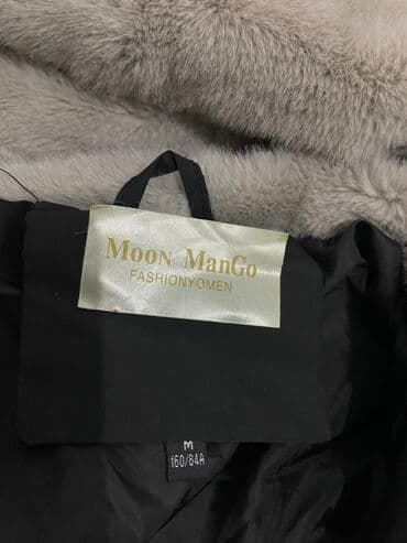 женский пиджак куртку: Пуховик, По колено, С капюшоном, M — 4