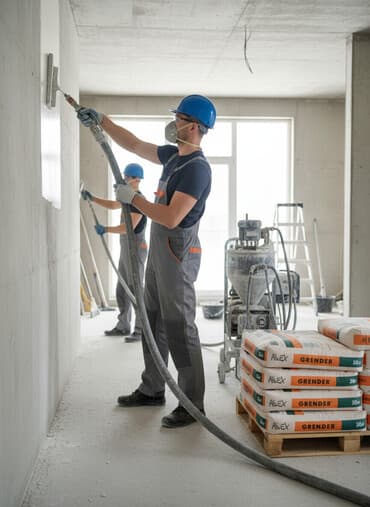 турецкий порошок: Штукатурка Alinex, Гипсовая, Машинного нанесения, Универсальная — 1