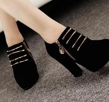 ботильоны удобные: Женские ботильоны на высоком устойчивом каблуке. - Цвет: черный - — 1