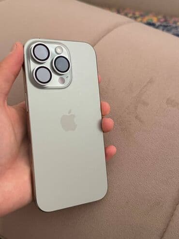 сколы: IPhone 16 Pro, Б/у, 128 ГБ, Natural Titanium, Защитное стекло, Чехол, Коробка, 88 % — 2