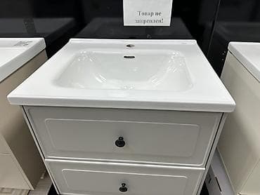 туалетный столики: Тумба для ванны, С раковиной, цвет - Белый — 2