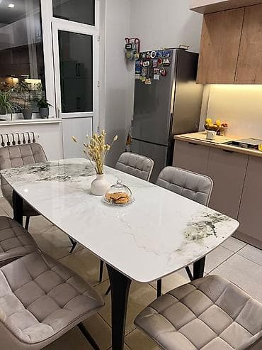 стол стеклянный обеденный: Кухонный стол, Прямоугольный, Нераскладной — 2