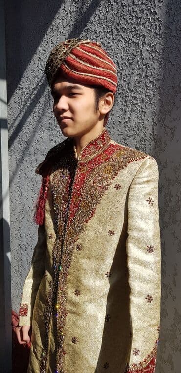 хиджаб для детей: Продаю национальный свадебный сюртук с чалмой. Ручная вышивка — 6