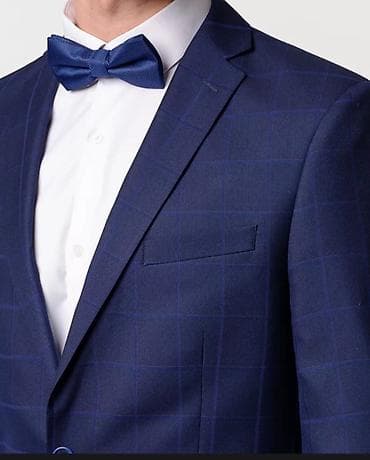 на выпускной: Мужской костюм-тройка, темно-синий в клетку производство Турция носили — 2