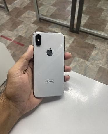 IPhone X, Б/у, 64 ГБ, Серебристый, 100 %