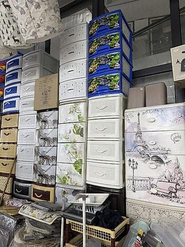 столешница в ванную: Комод для одежды, Новый, Без зеркала, Пластик, цвет - Бежевый — 6