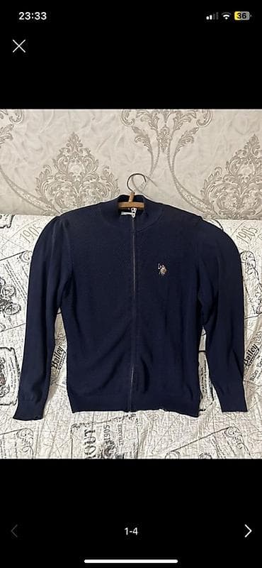 Головные уборы: Мужская кофта/кардиган на молнии, черного цвета - Материал: тонкий — 1