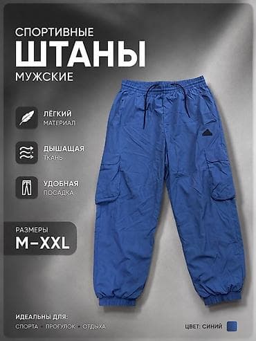 куртка бишкек: Мужские брюки, XL, Adidas, Новый, цвет - Синий — 1