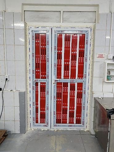 дверт: ПВХ дверь со стеклопакетом, двухстворчатая - Материал: пластиковый — 1